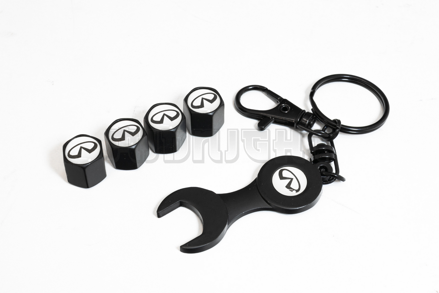 Infiniti Valve Stem Caps With Wrench Keychain