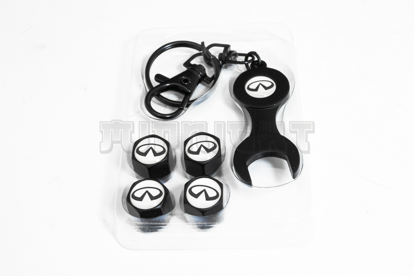Infiniti Valve Stem Caps With Wrench Keychain