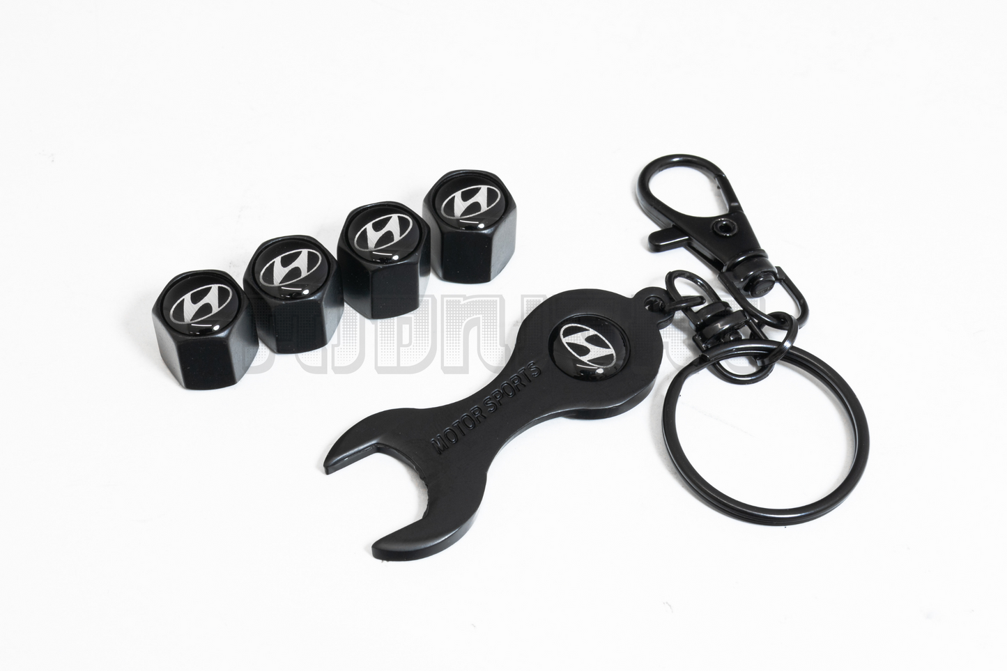 Hyundai Valve Stem Caps With Wrench Keychain