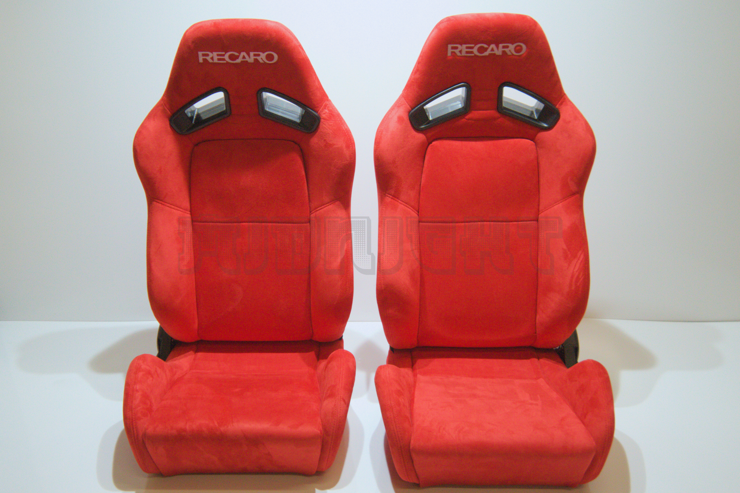 Recaro MS-7 Style Red Suede Alcantara Reclinable Bucket Seat