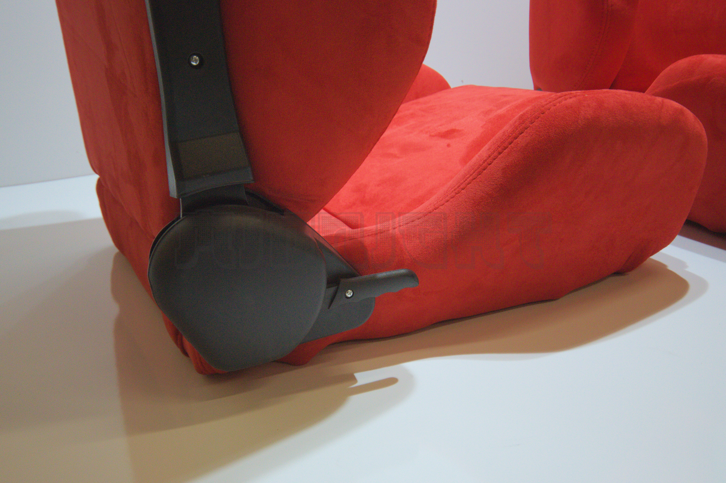 Recaro MS-7 Style Red Suede Alcantara Reclinable Bucket Seat