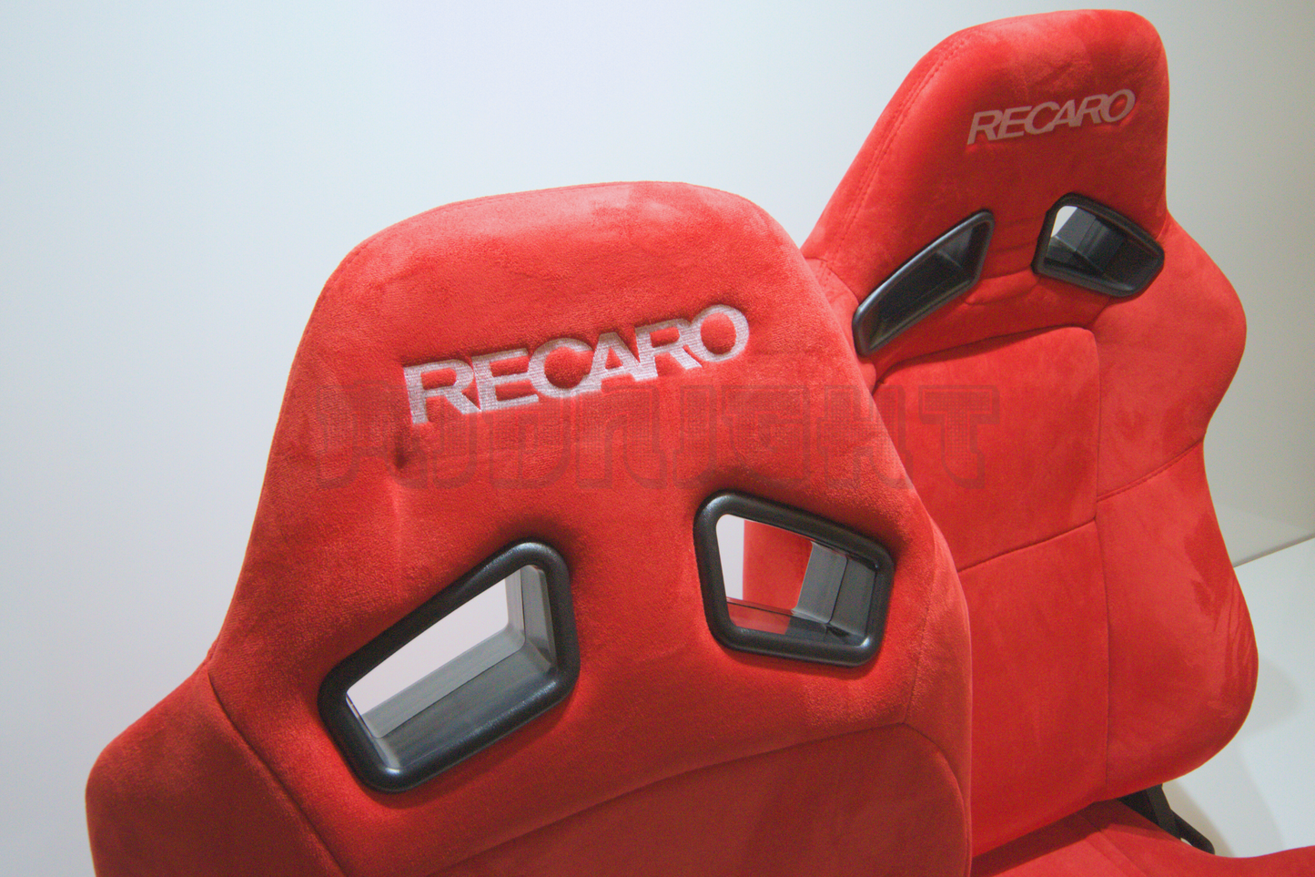 Recaro MS-7 Style Red Suede Alcantara Reclinable Bucket Seat