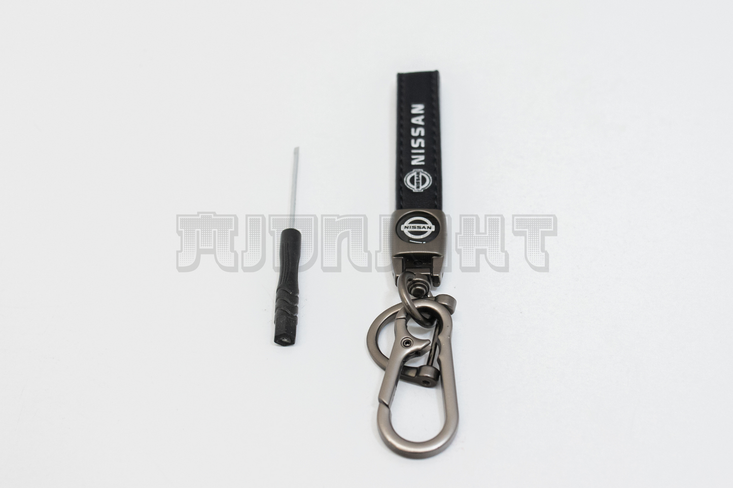 Nissan Black Leather Keychain