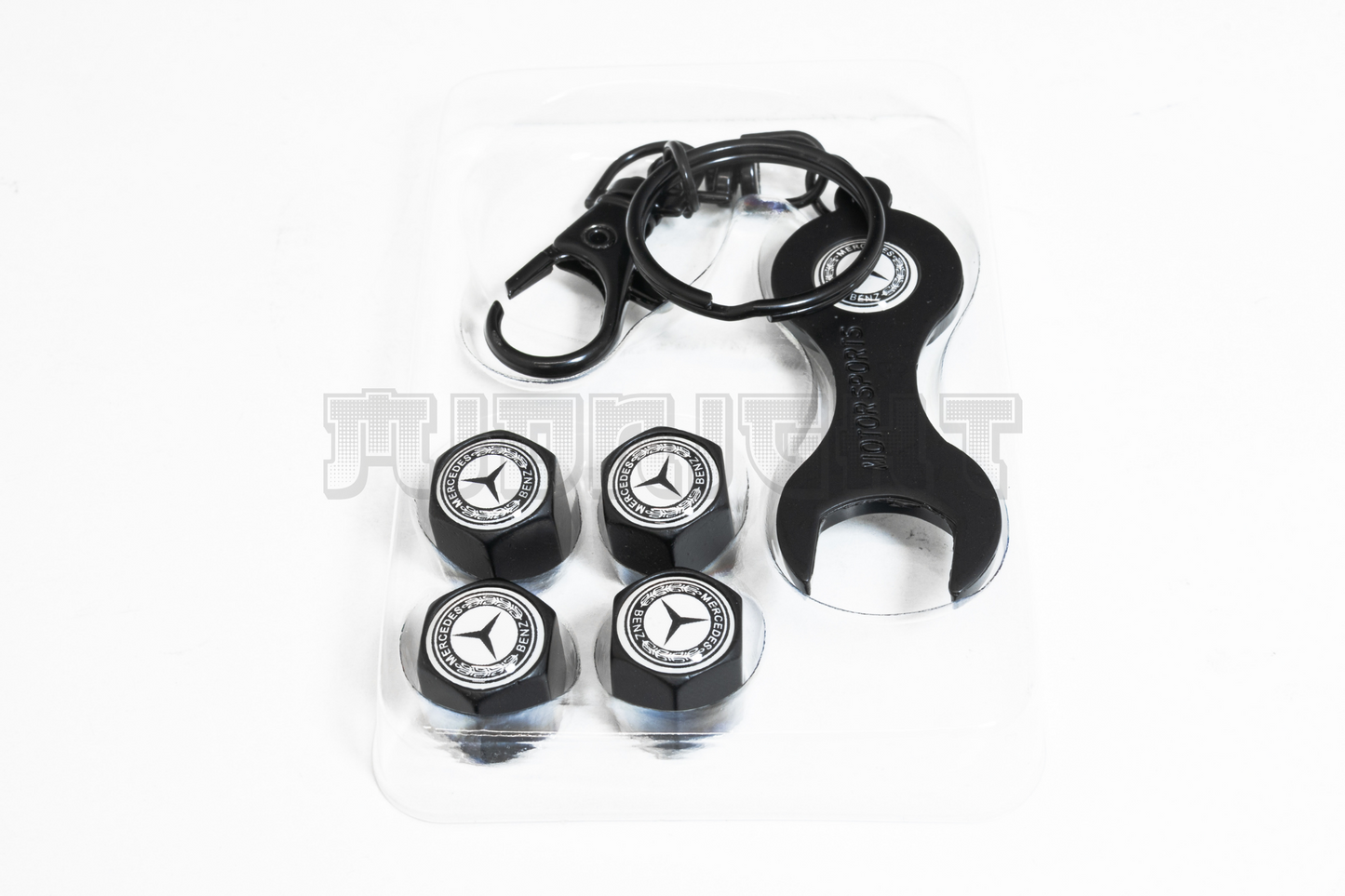Mercedes Benz Valve Stem Caps With Wrench Keychain