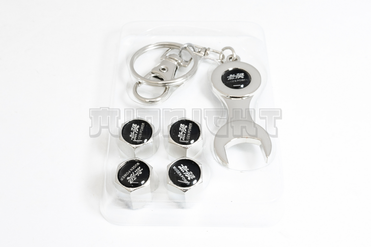 Mugen Power Valve Stem Caps With Wrench Keychain