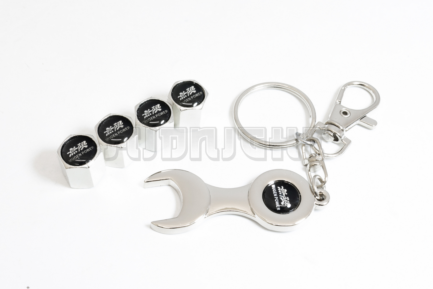 Mugen Power Valve Stem Caps With Wrench Keychain