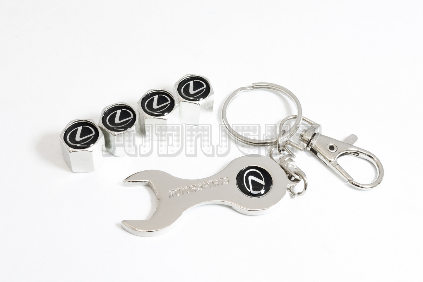 Lexus Valve Stem Caps With Wrench Keychain