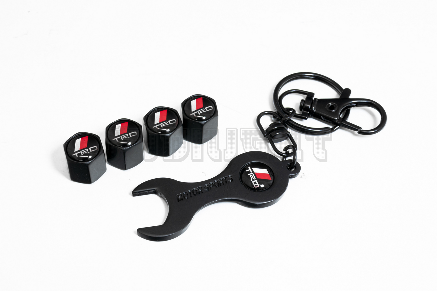 Toyota TRD Valve Stem Caps With Wrench Keychain