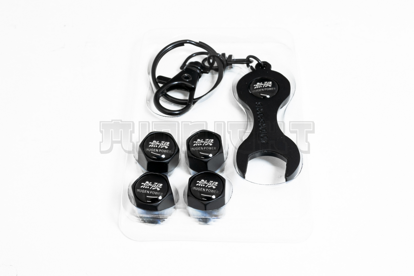 Mugen Power Valve Stem Caps With Wrench Keychain