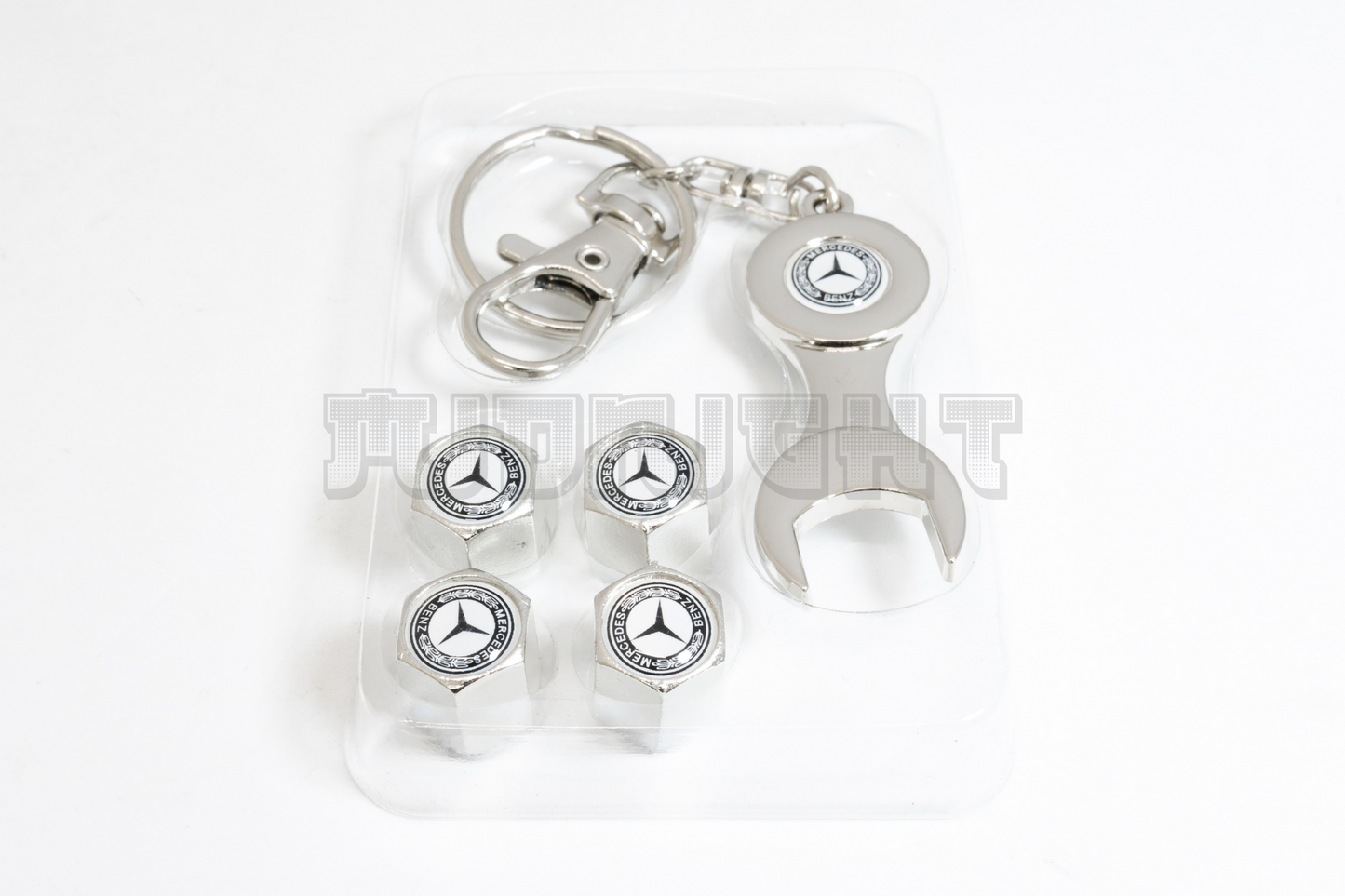 Mercedes Benz Valve Stem Caps With Wrench Keychain