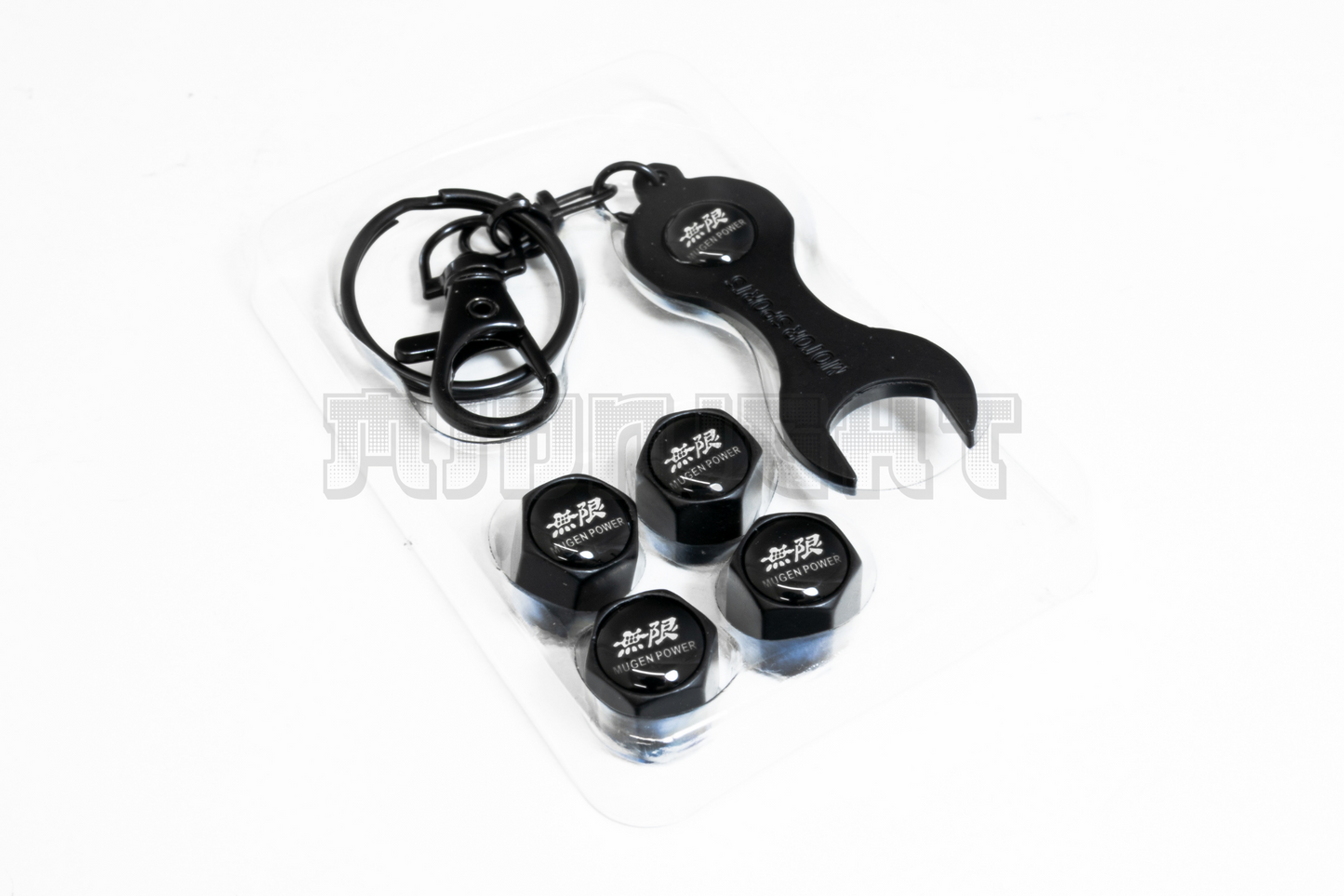 Mugen Power Valve Stem Caps With Wrench Keychain