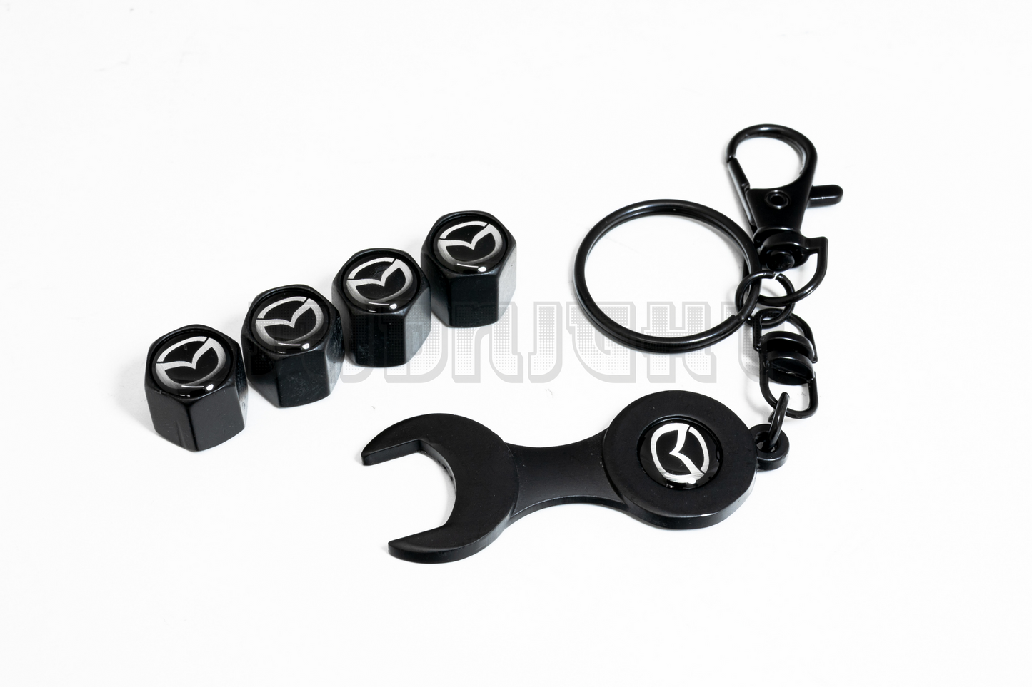Mazda Valve Stem Caps With Wrench Keychain