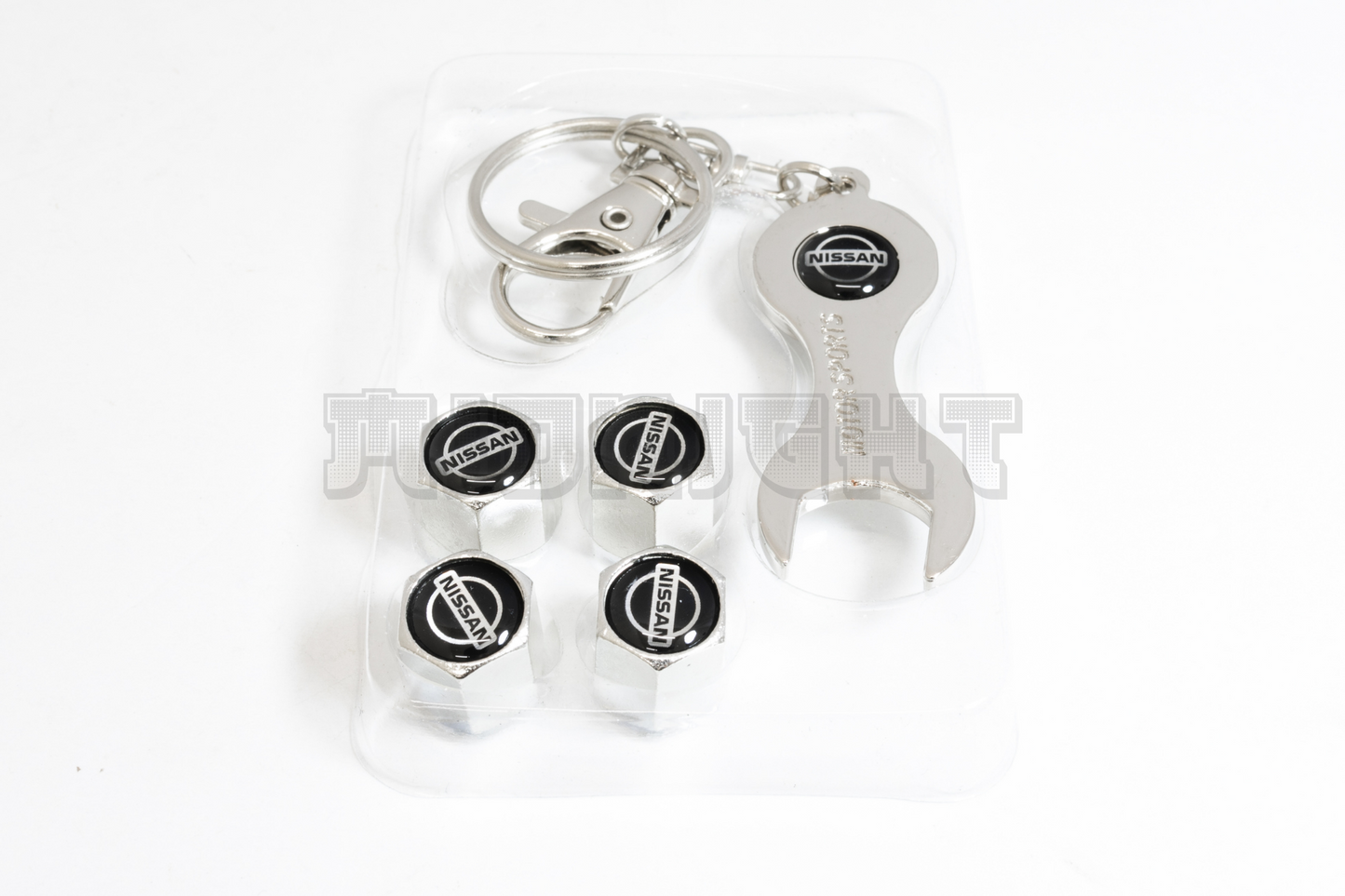 Nissan Valve Stem Caps With Wrench Keychain