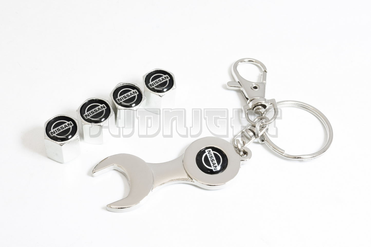 Nissan Valve Stem Caps With Wrench Keychain