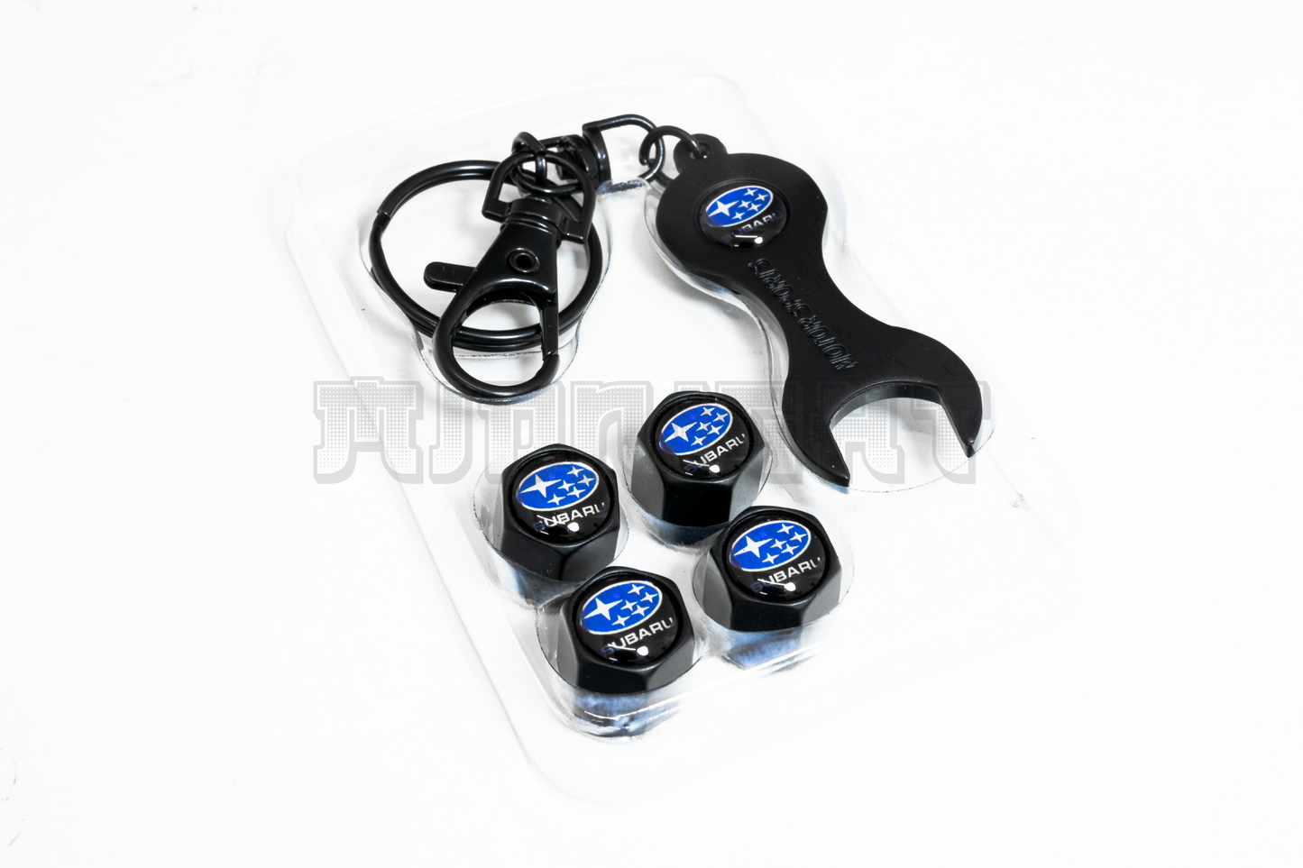 Subaru Valve Stem Caps With Wrench Keychain