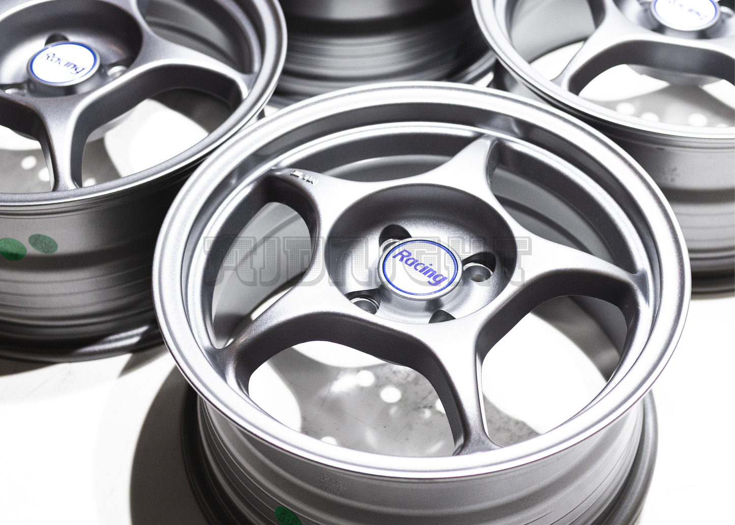 15" Matte Gunmetal 5 Spoke JDM Wheels (4x100) Squared Set