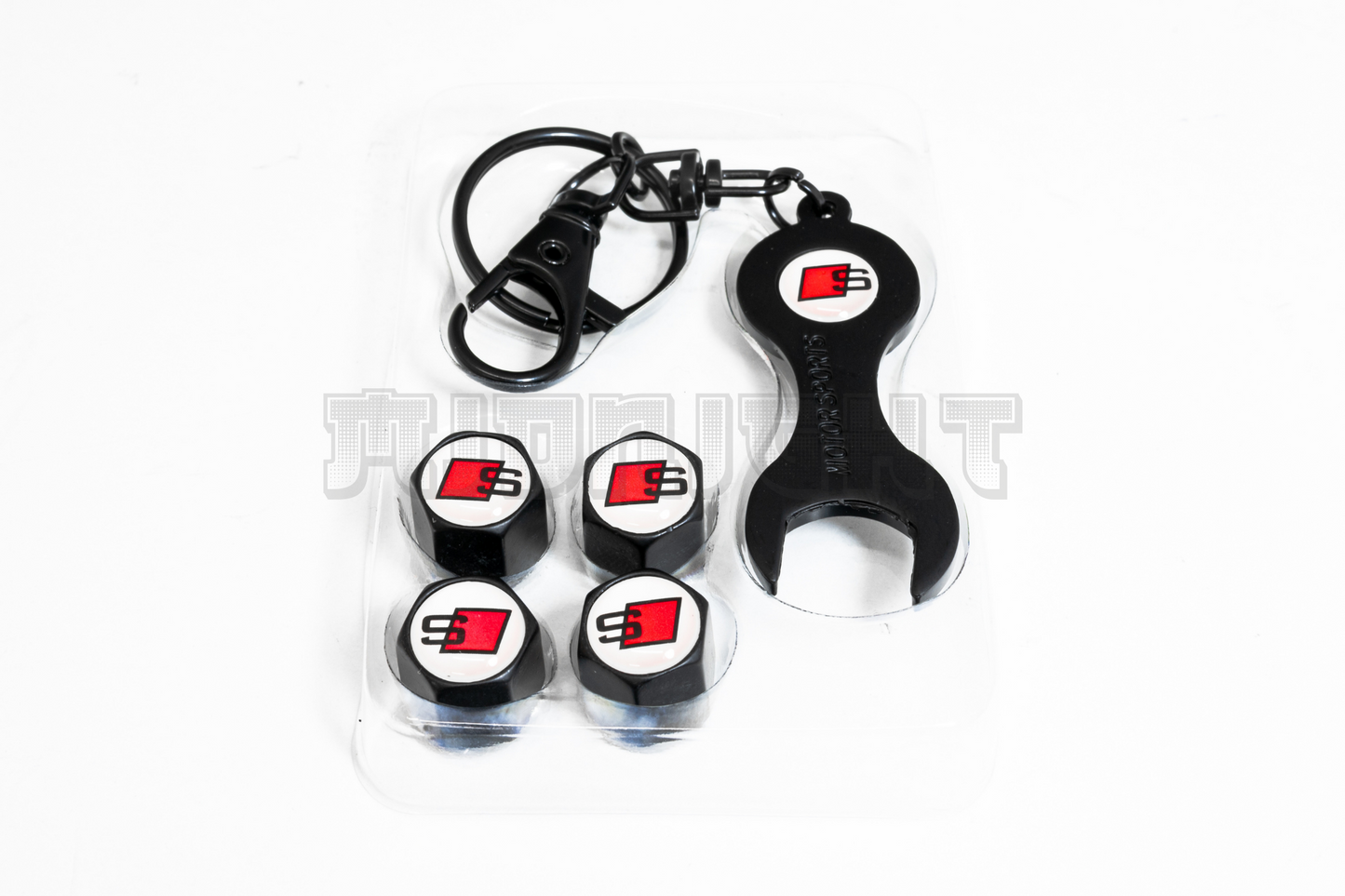 Audi S Line Valve Stem Caps With Wrench Keychain