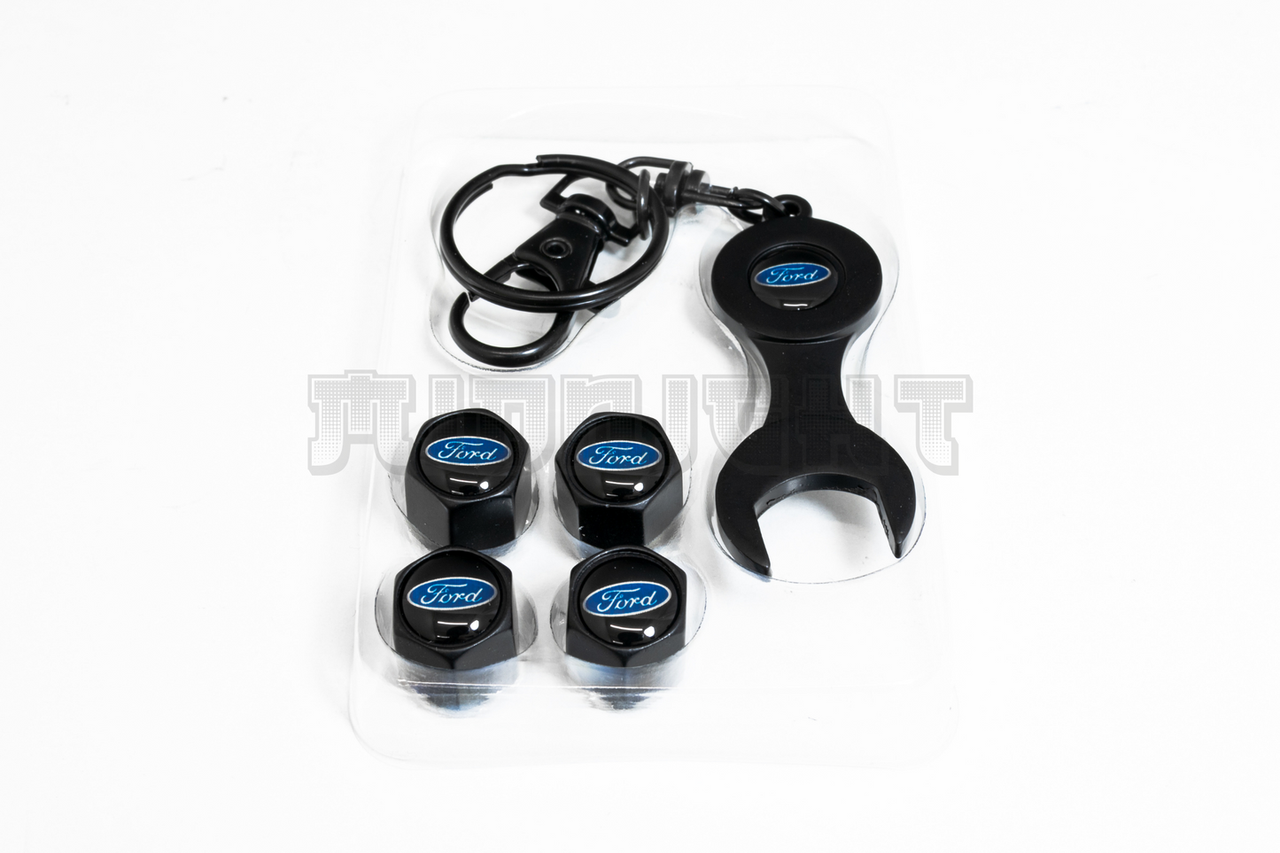 Ford Valve Stem Caps With Wrench Keychain