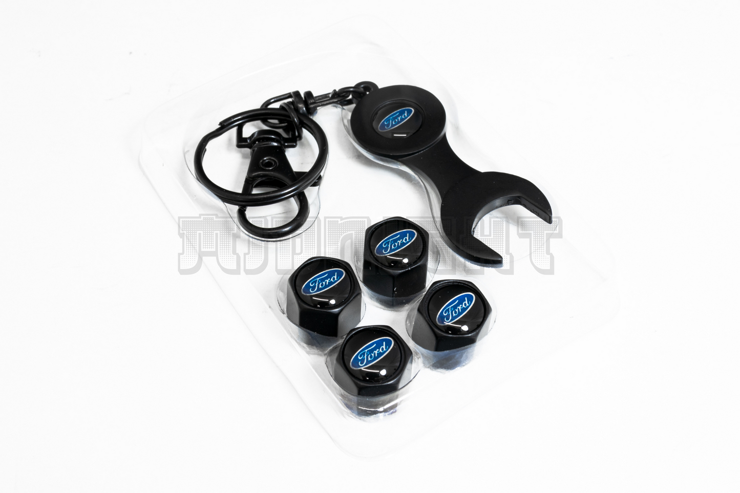 Ford Valve Stem Caps With Wrench Keychain