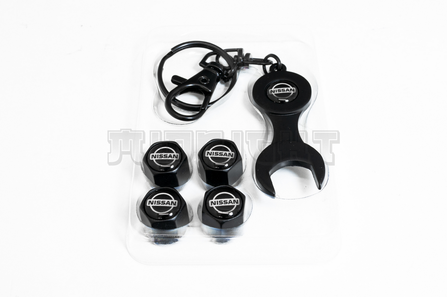 Nissan Valve Stem Caps With Wrench Keychain