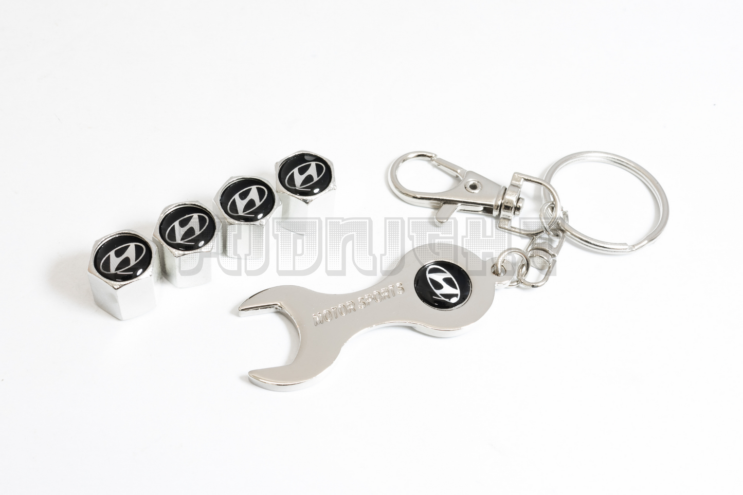 Hyundai Valve Stem Caps With Wrench Keychain