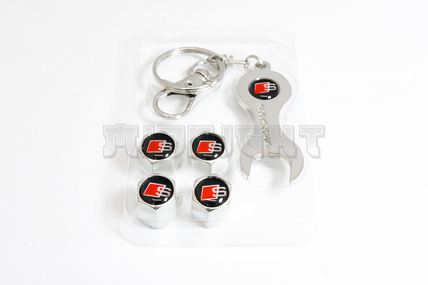 Audi S Line Valve Stem Caps With Wrench Keychain