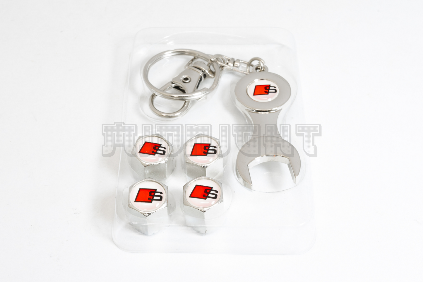 Audi S Line Valve Stem Caps With Wrench Keychain