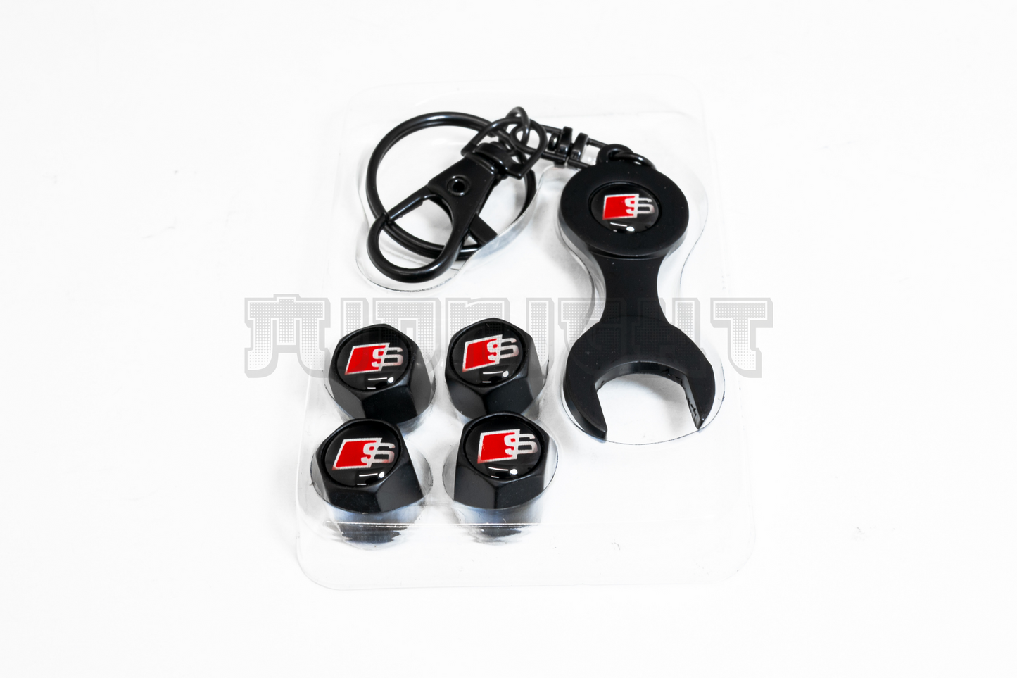 Audi S Line Valve Stem Caps With Wrench Keychain