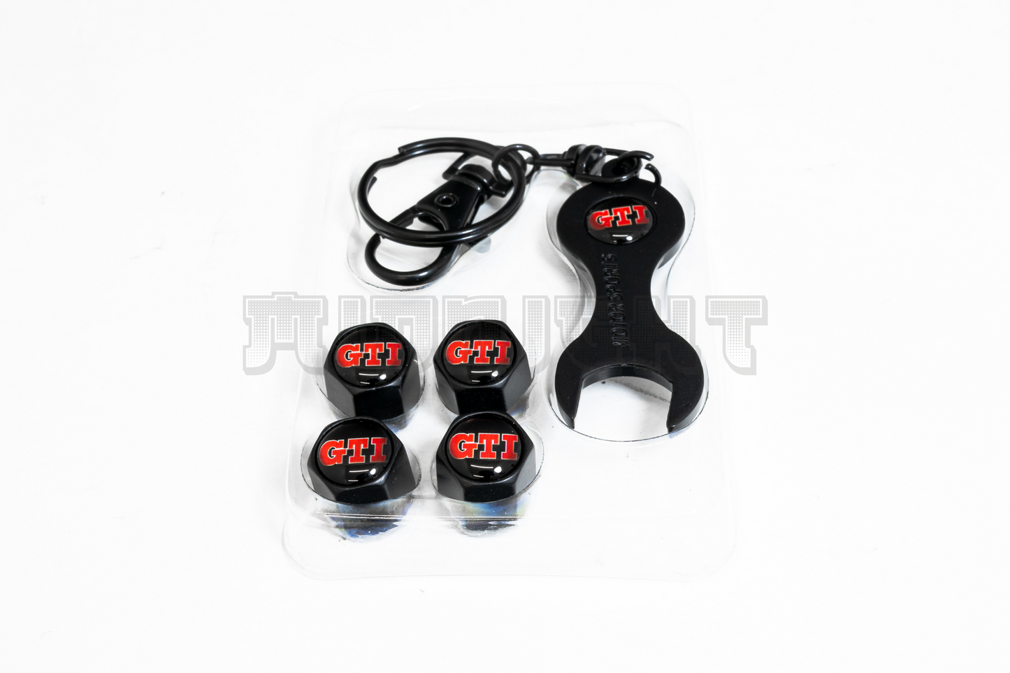 Volkswagen GTI Valve Stem Caps With Wrench Keychain