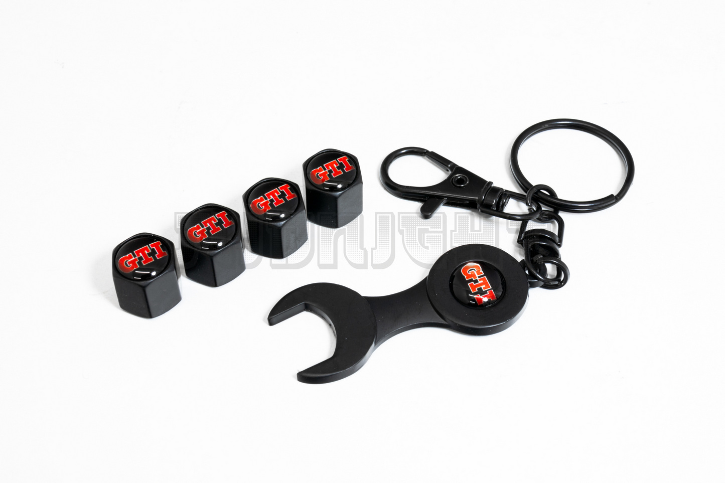 Volkswagen GTI Valve Stem Caps With Wrench Keychain