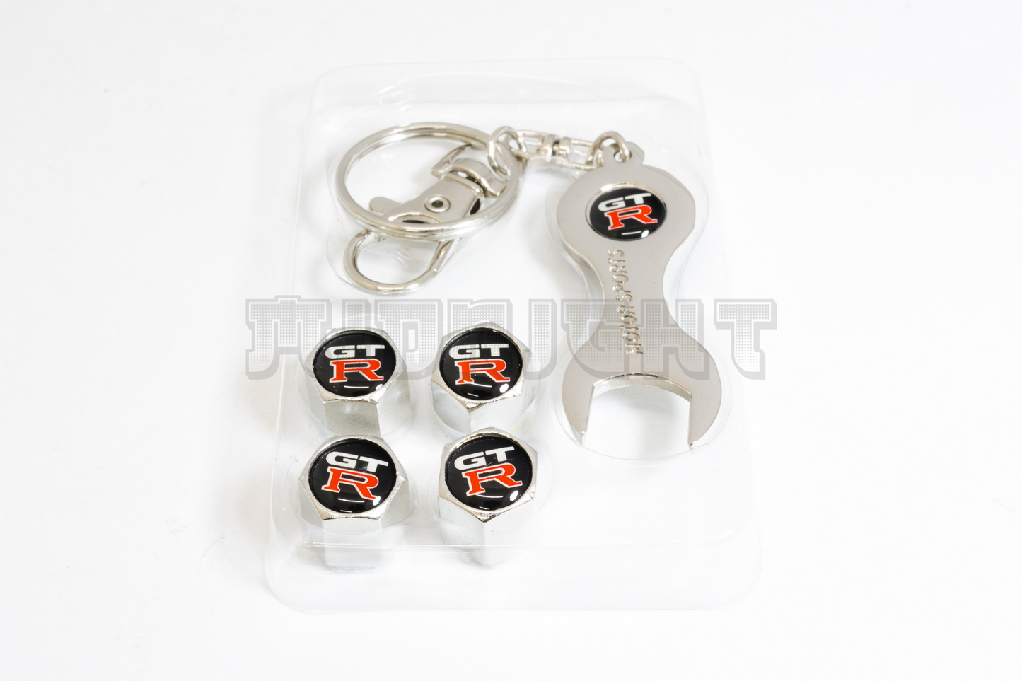 Nissan GT-R Valve Stem Caps With Wrench Keychain