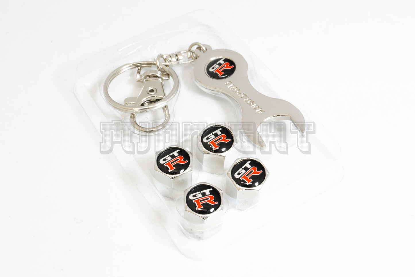 Nissan GT-R Valve Stem Caps With Wrench Keychain