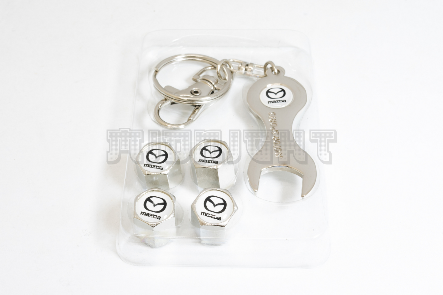 Mazda Valve Stem Caps With Wrench Keychain
