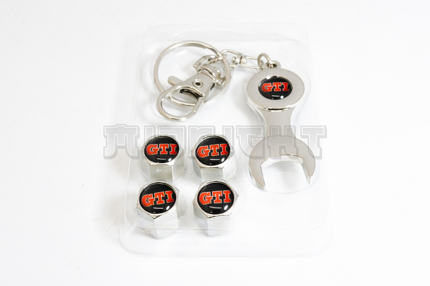 Volkswagen GTI Valve Stem Caps With Wrench Keychain