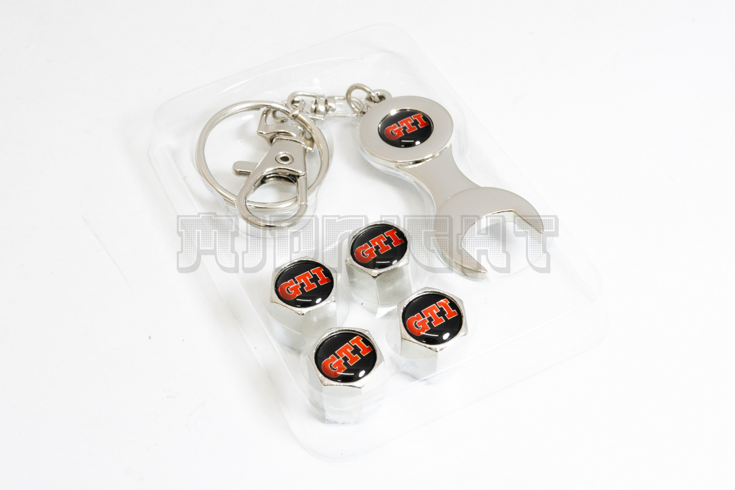 Volkswagen GTI Valve Stem Caps With Wrench Keychain