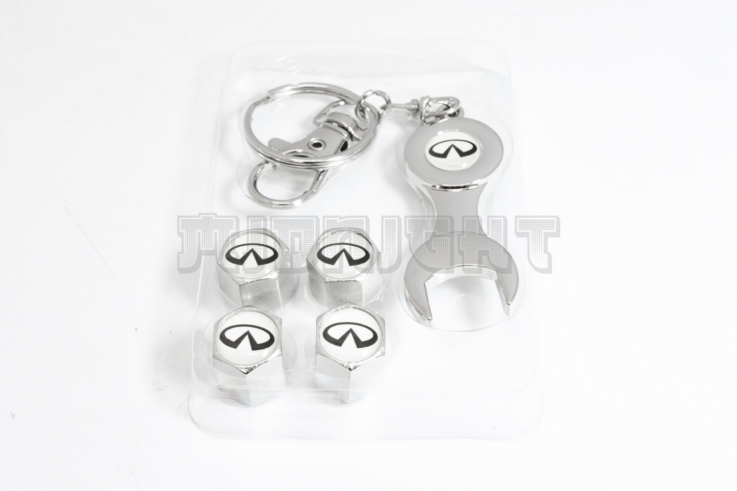Infiniti Valve Stem Caps With Wrench Keychain
