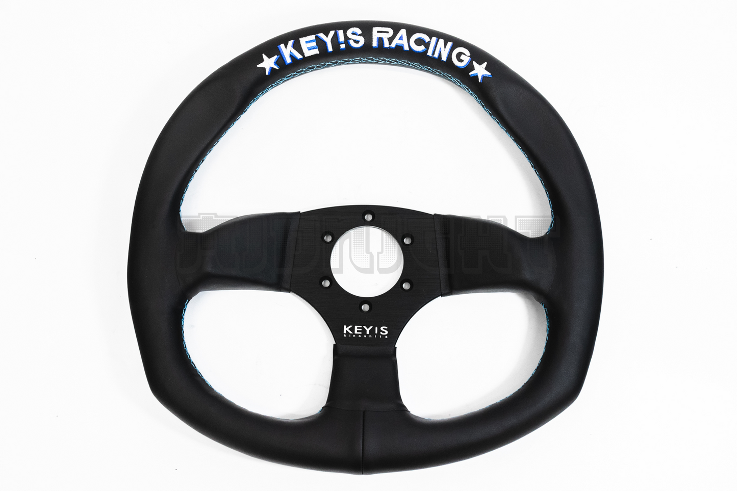 KEY'S RACING D-Shape Semi-Deep Style 340mm Leather Steering Wheel