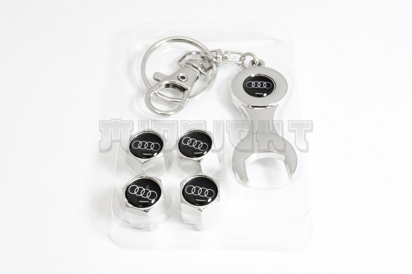 Audi Valve Stem Caps With Wrench Keychain