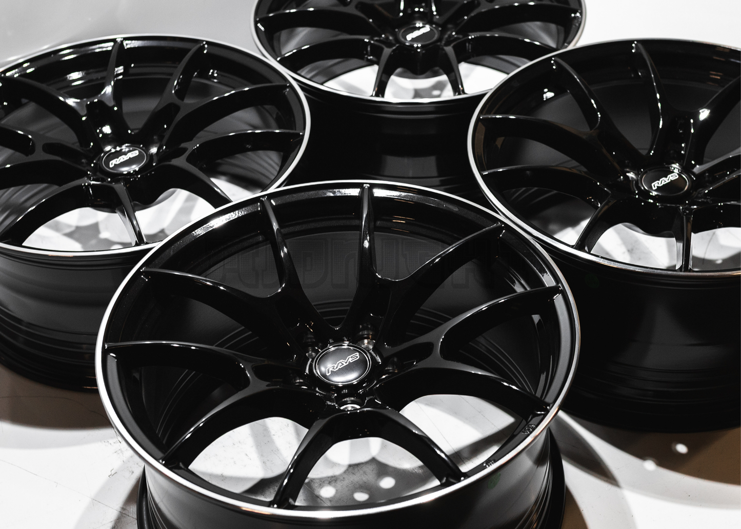 19" Gloss Black Rays G025 Style Wheels (5x112) Staggered Set 19x8.5/9.5