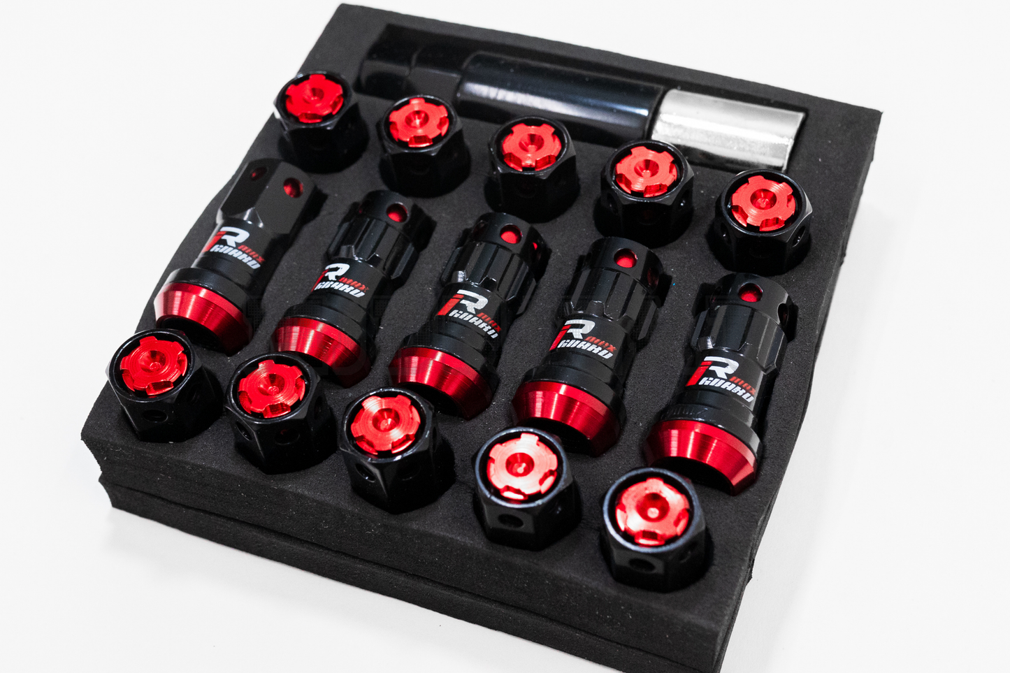 MaxGuard R40 Style Red Racing Composite Formula Lock Set Lug Nuts M12xP1.25 / M12x1.5
