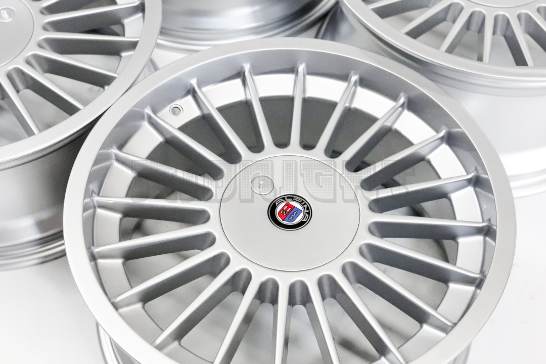 18" Silver Machined Classic Alpina Style Wheels For BMW Staggered Set (5x120) (5x112) 18x8/9