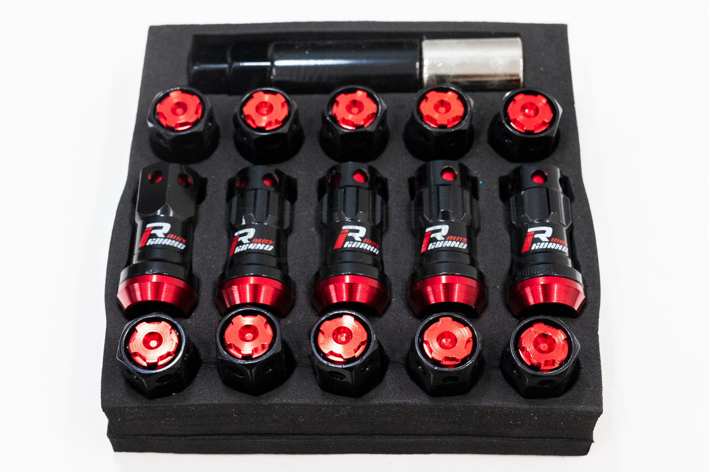 MaxGuard R40 Style Red Racing Composite Formula Lock Set Lug Nuts M12xP1.25 / M12x1.5