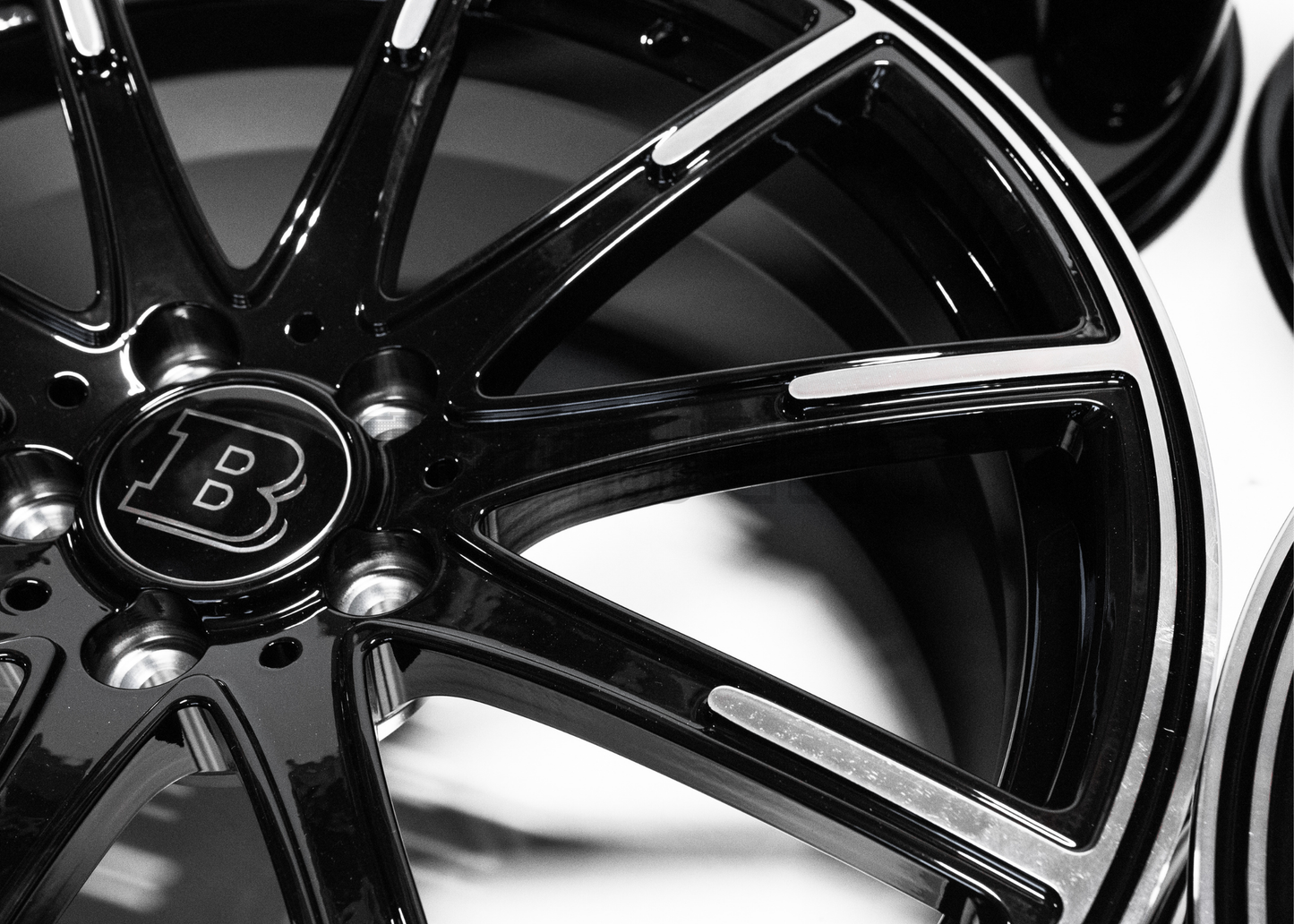 20" Gloss Black Machined Brabus Style Wheels For Mercedes Staggered Set (5x112) 20x9/10.0