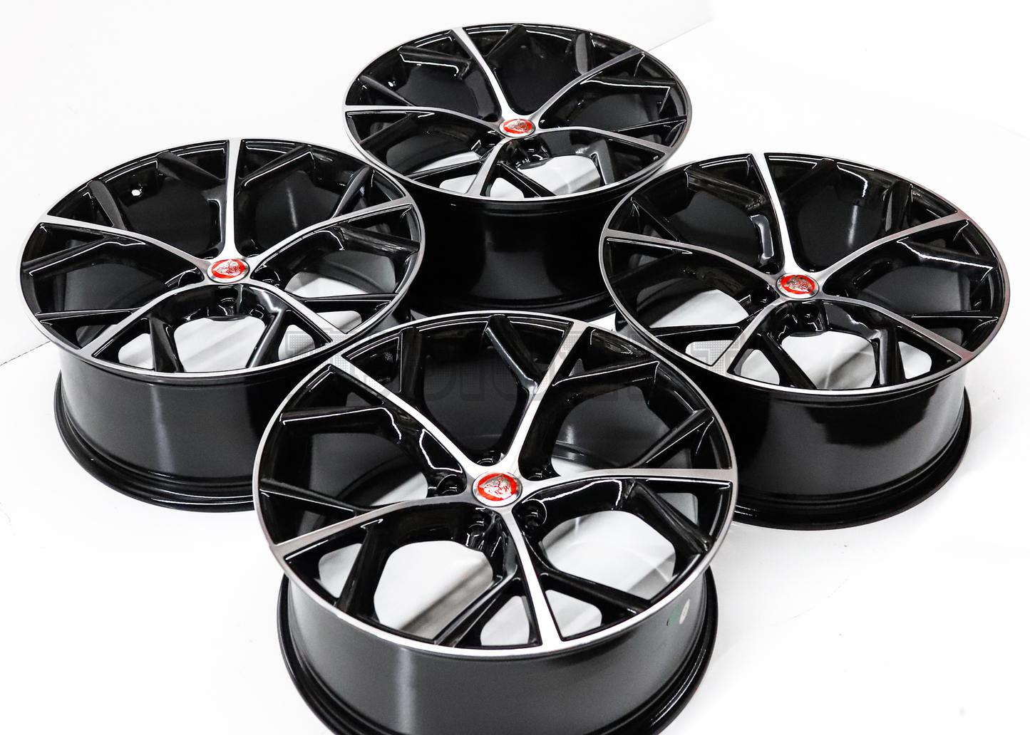 20" Gloss Black Machined Wheels For Jaguar (5x108) Squared Set