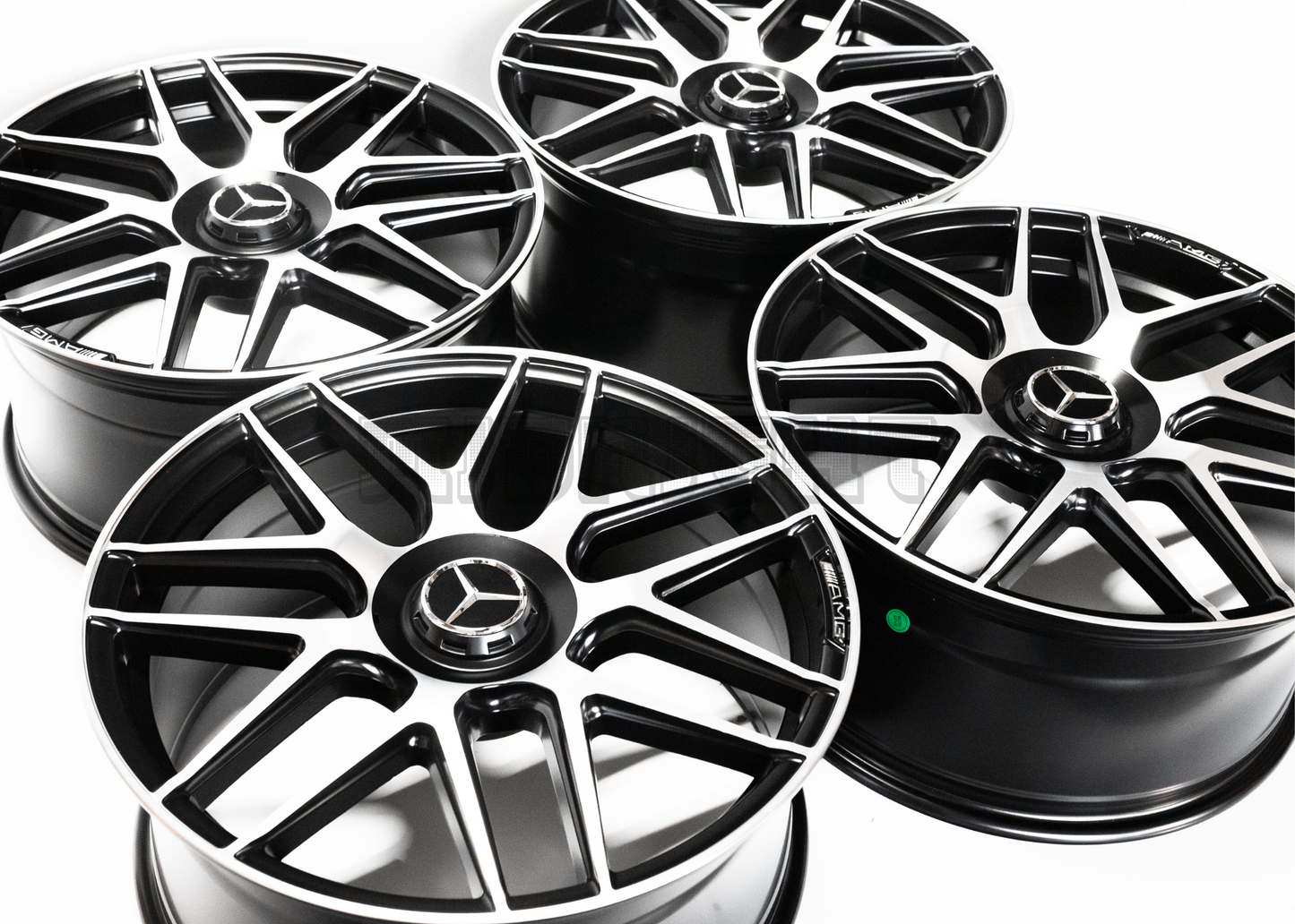20" Matte Black Machined AMG Style Wheels For Mercedes Staggered Set 20x8.5/9.5
