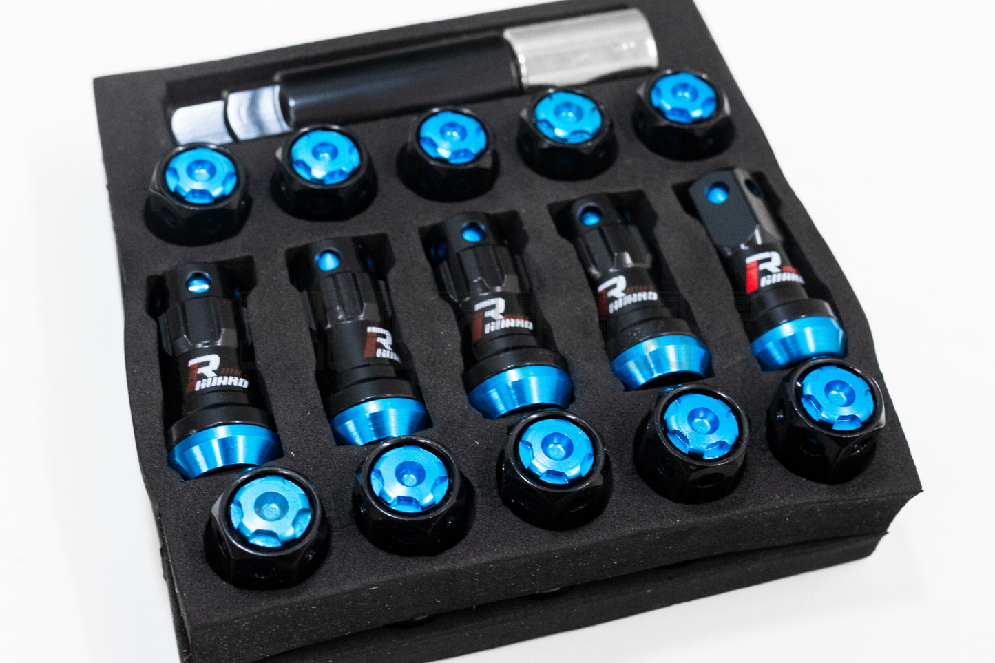 MaxGuard R40 Style Blue Racing Composite Formula Lock Set Lug Nuts M12xP1.25 / M12x1.5