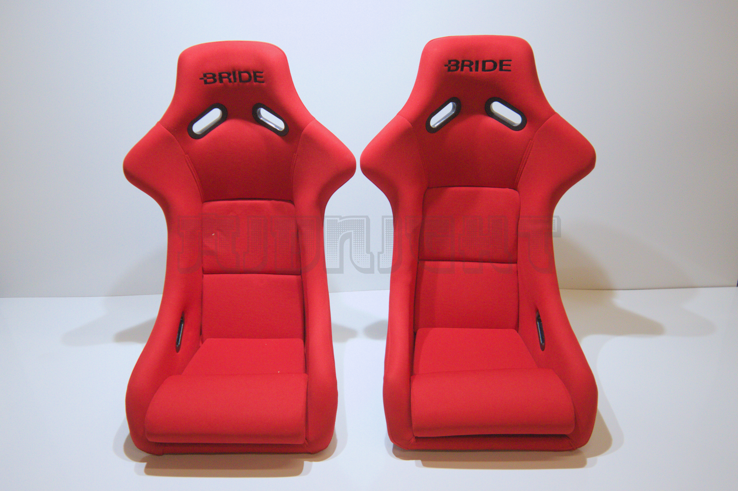 Bride Zeta III Carbon Fiber Style Red Fabric Fixed Back Seat