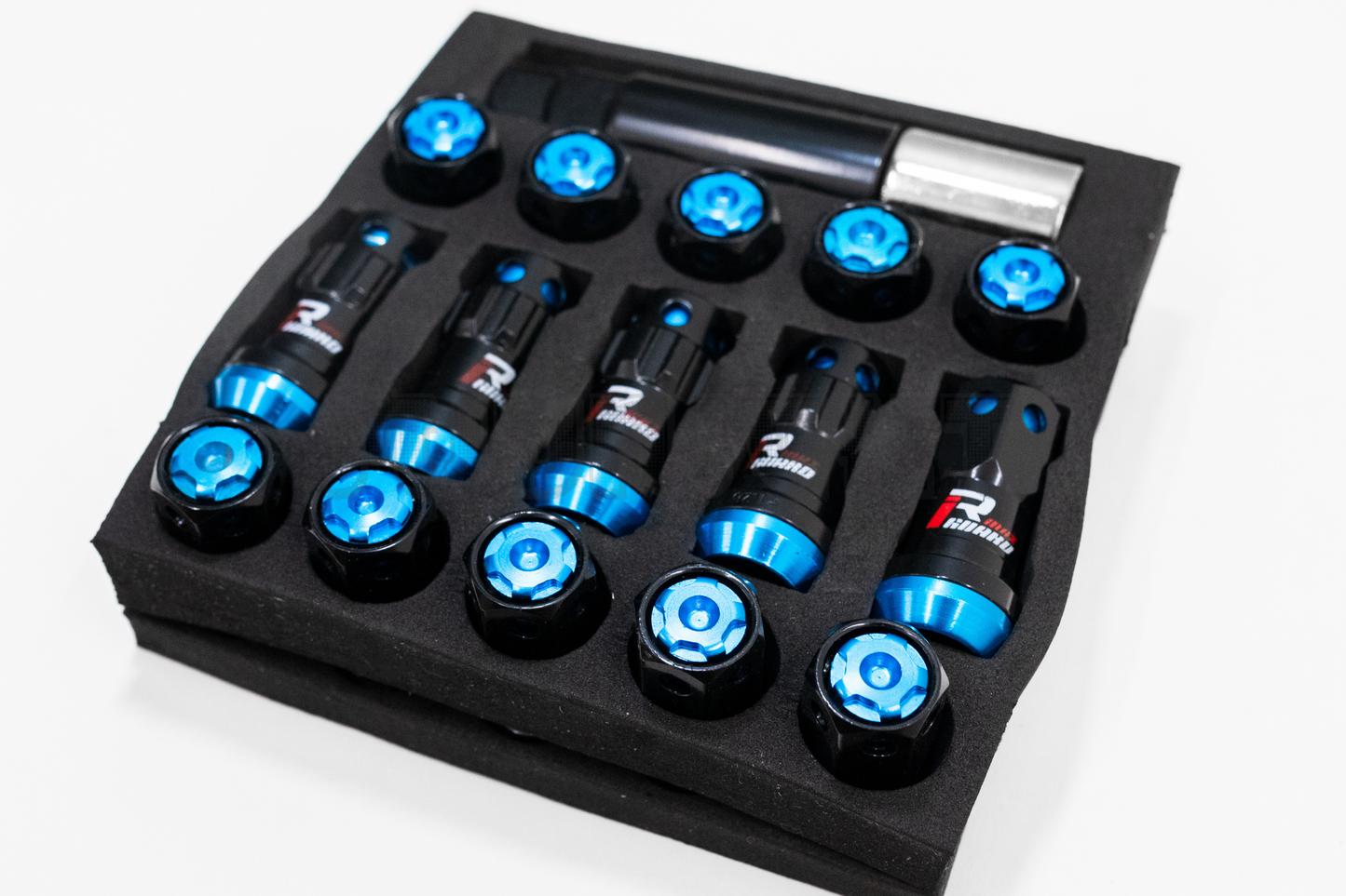 MaxGuard R40 Style Blue Racing Composite Formula Lock Set Lug Nuts M12xP1.25 / M12x1.5