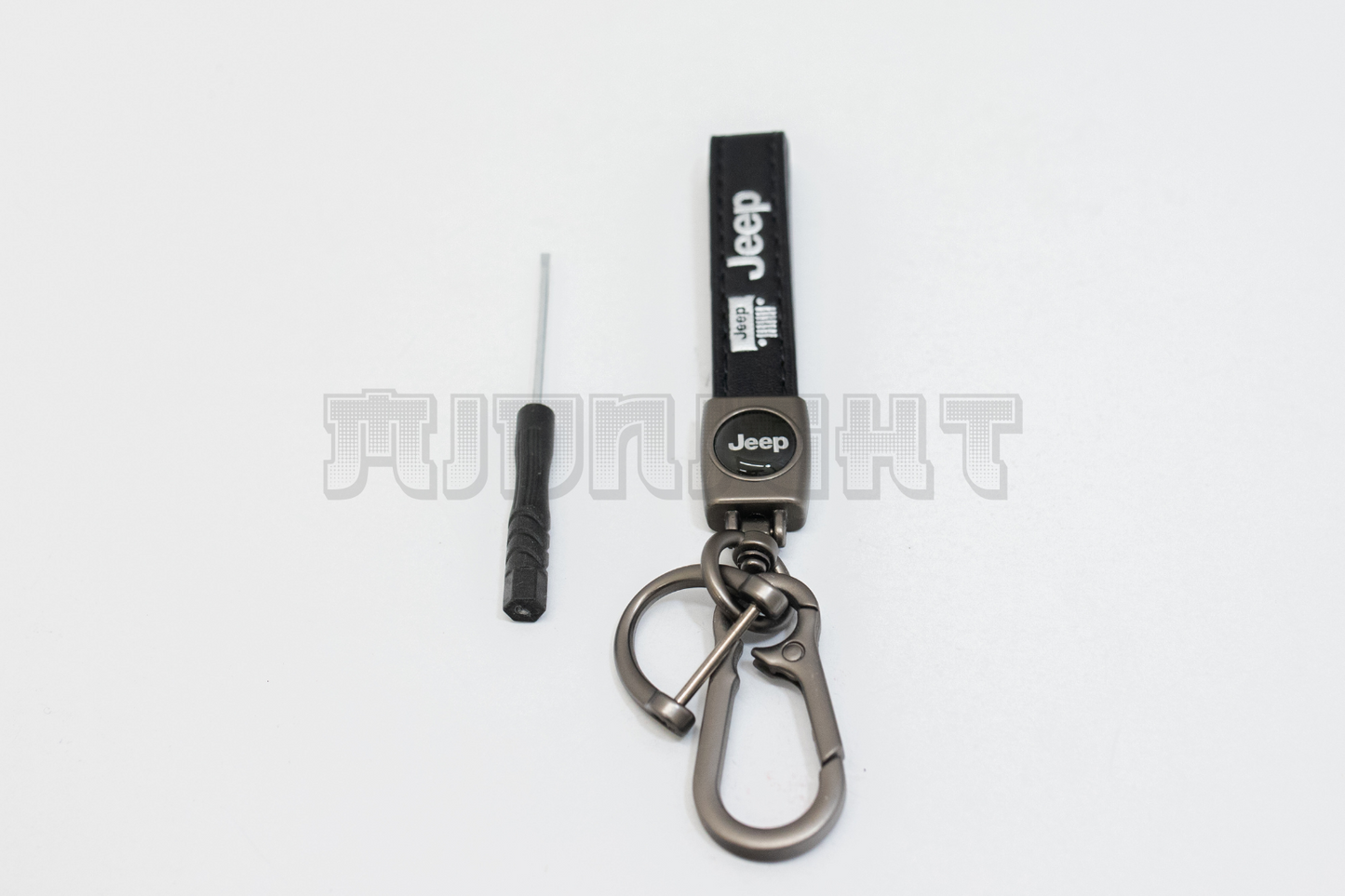 Jeep Black Leather Keychain