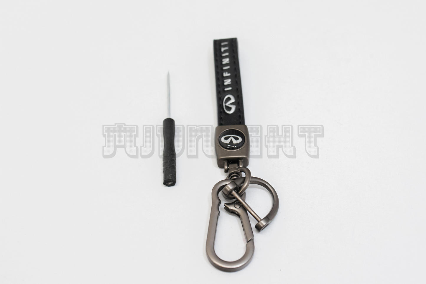 Infiniti Black Leather Keychain